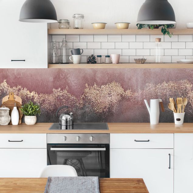Achterwand voor keuken abstract Golden Dawn Pink