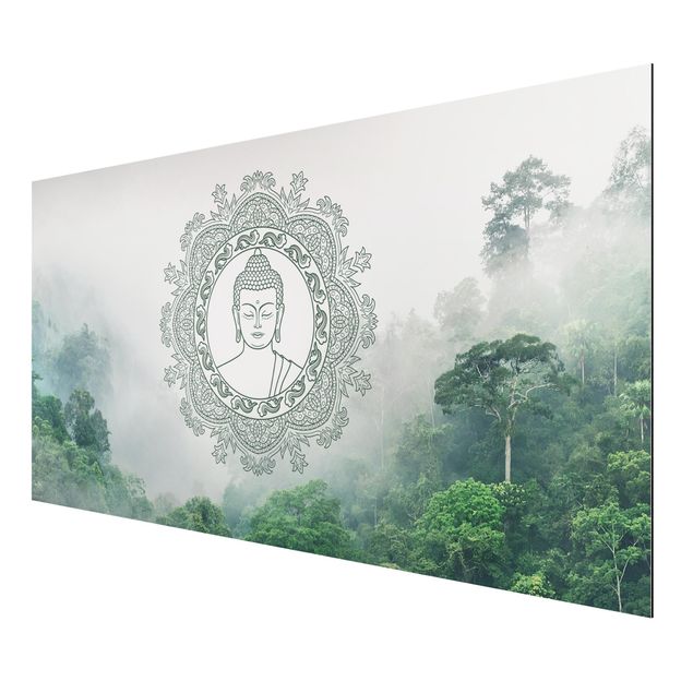 Aluminium Dibond schilderijen Buddha Mandala In Fog