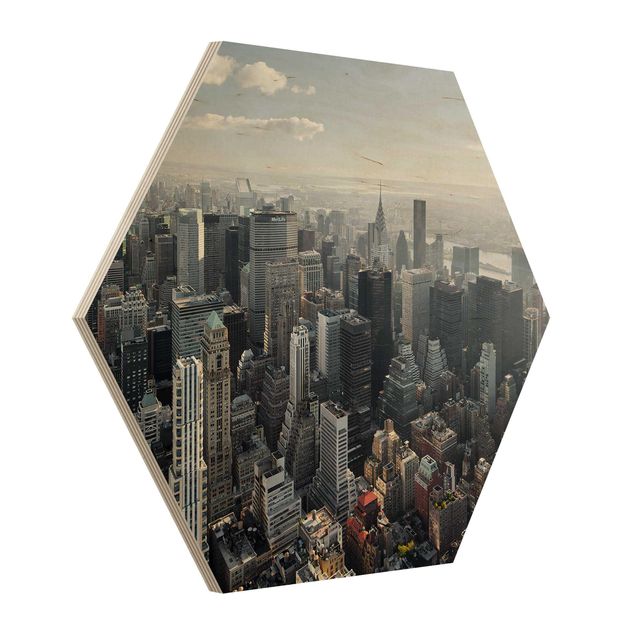 Hexagons houten schilderijen Upper Manhattan New York City