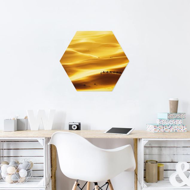 Hexagons Forex schilderijen Golden Dunes
