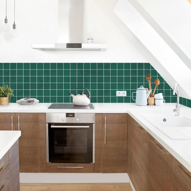 Achterkant keuken Mosaic Concrete Tiles - Green