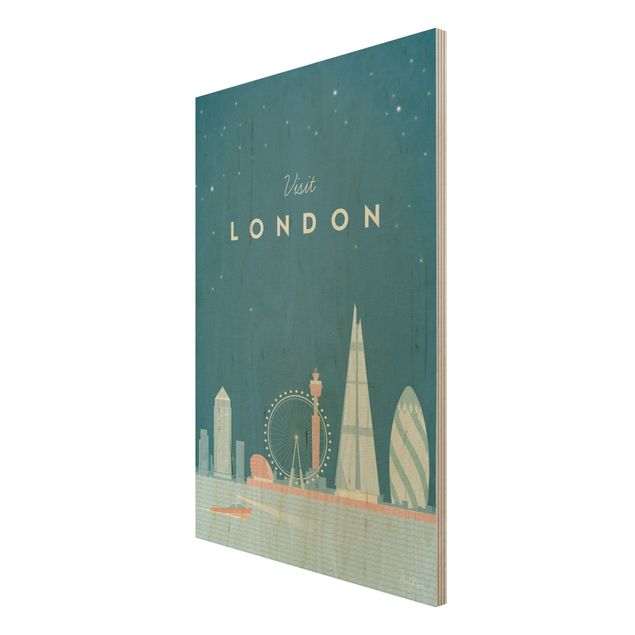 Houten schilderijen Travel Poster - London