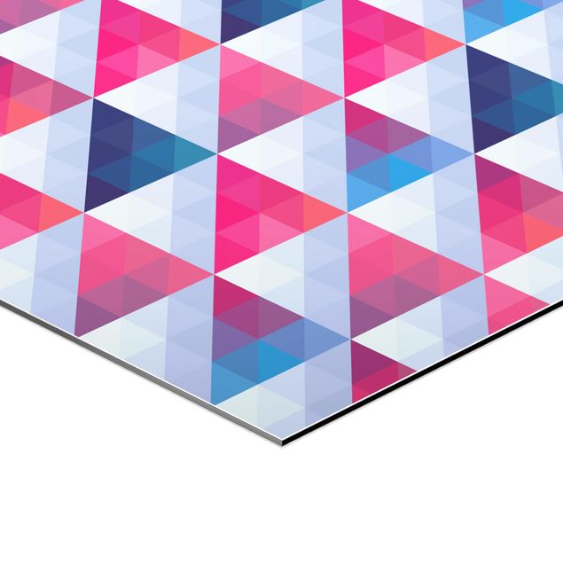 Hexagons Aluminium Dibond schilderijen Triangle Pattern Design