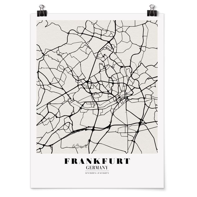 Posters Frankfurt City City Map - Classical