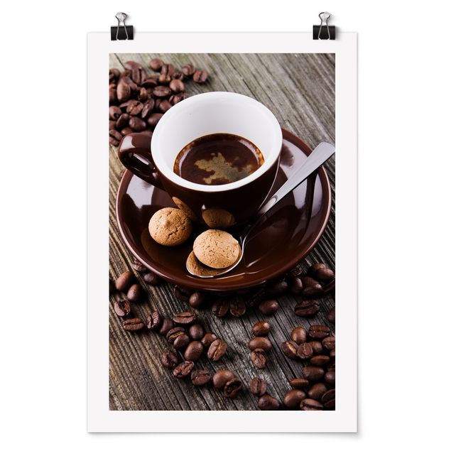 Posters Coffee Mugs With Coffee Beans