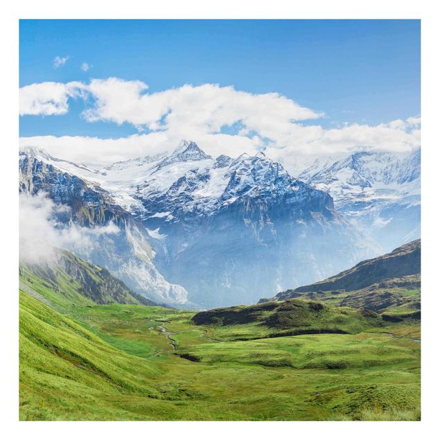 Aluminium Dibond schilderijen Swiss Alpine Panorama
