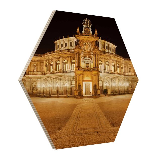 Hexagons houten schilderijen Dresden Opera House