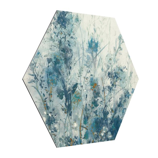 Hexagons Aluminium Dibond schilderijen Blue Spring Meadow I