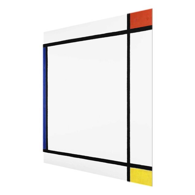 Glasschilderijen Piet Mondrian - Composition III with Red, Yellow and Blue