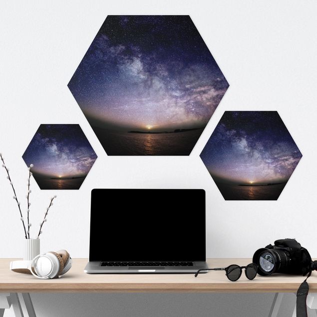 Hexagons Forex schilderijen Sun And Stars At Sea