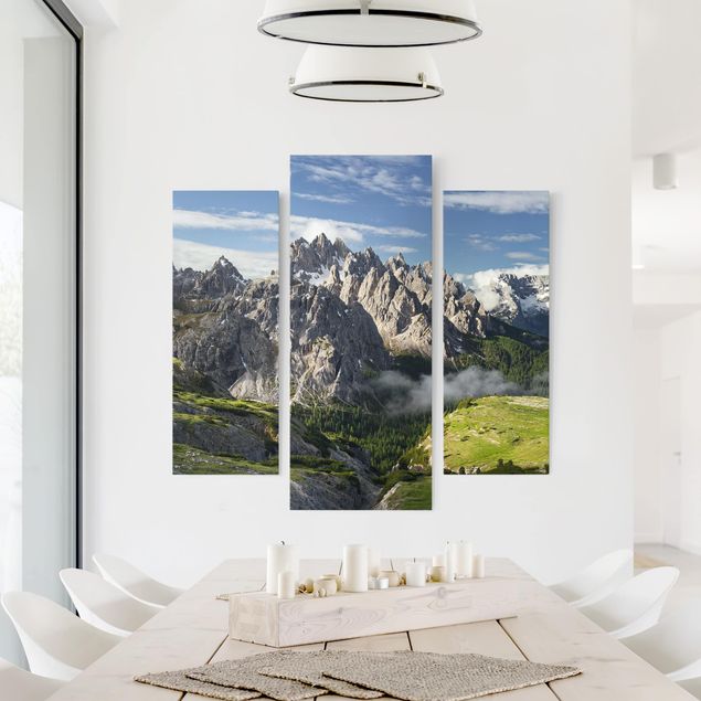 Canvas schilderijen - 3-delig Italian Alps