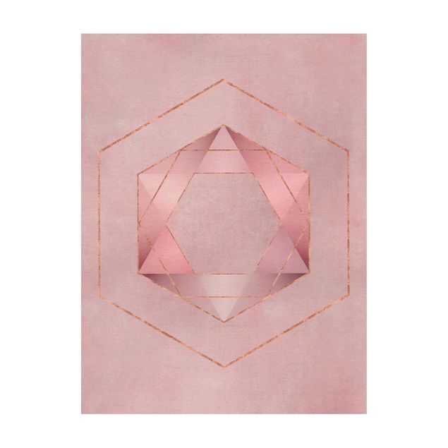 kleed eetkamer Geometry In Pink And Gold I