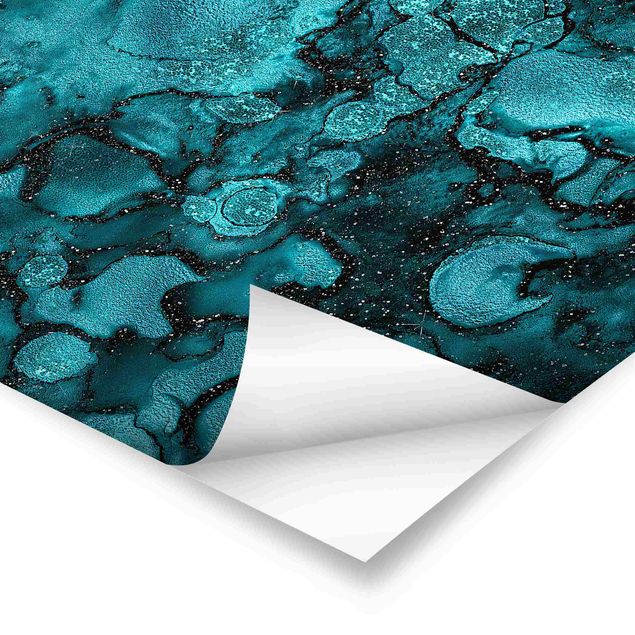 Posters Turquoise Drop With Glitter