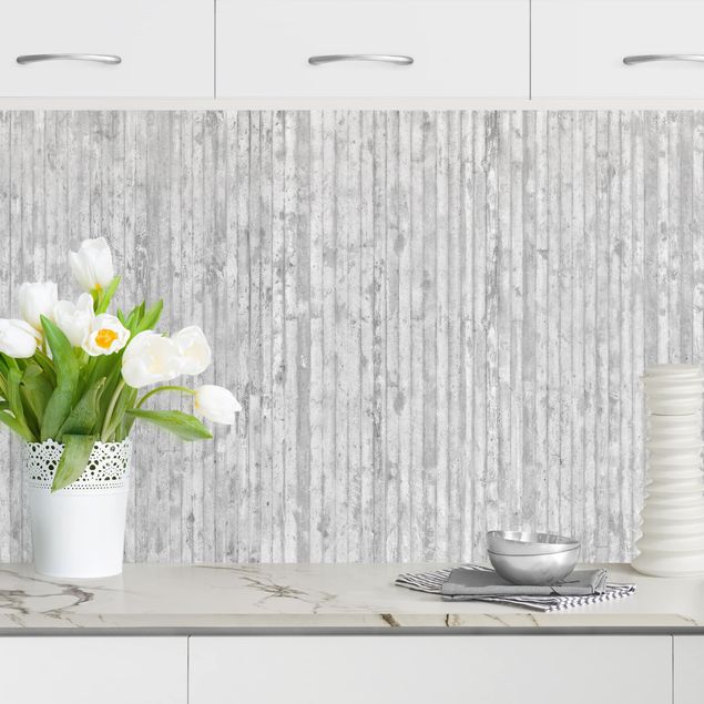 Achterwand voor keuken patroon Concrete Look Wallpaper With Stripes