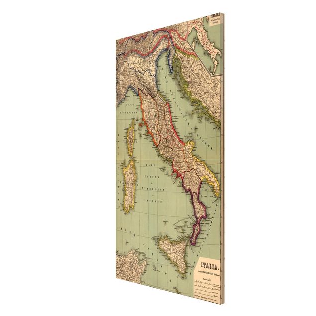 Magneetborden Vintage Map Italy