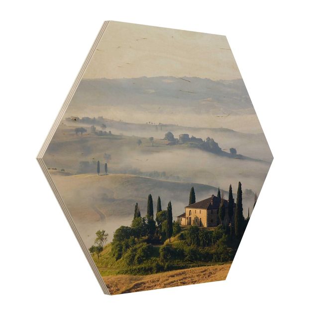 Hexagons houten schilderijen Country Estate In The Tuscany