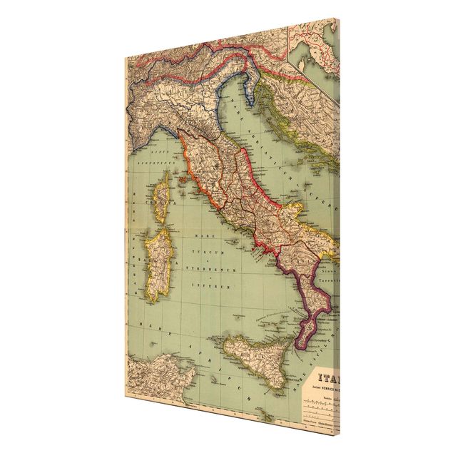 Magneetborden Vintage Map Italy