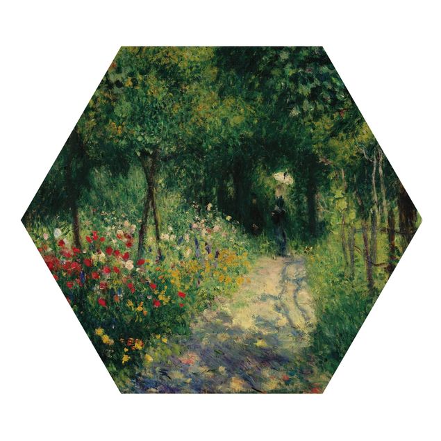 Hexagons houten schilderijen Auguste Renoir - Women In A Garden