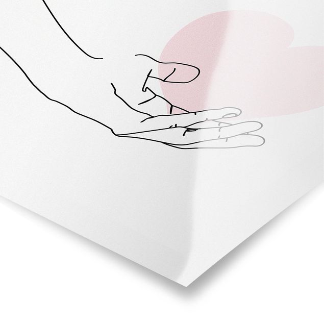 Posters Hand With Heart Line Art