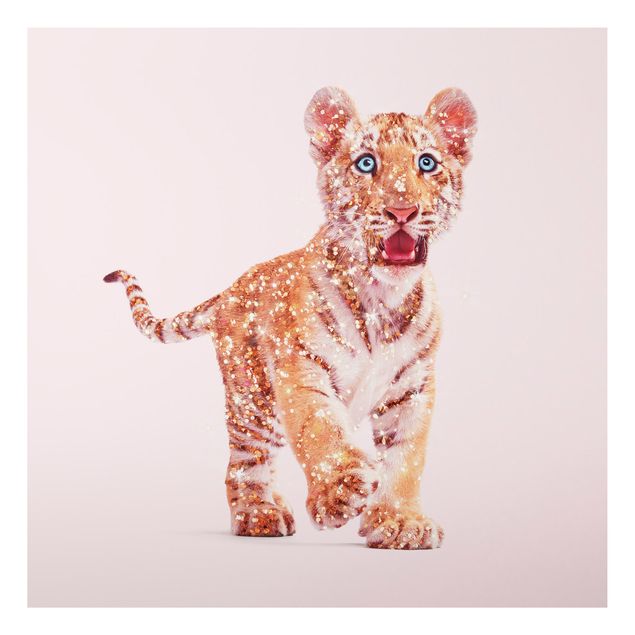 Aluminium Dibond schilderijen Tiger With Glitter
