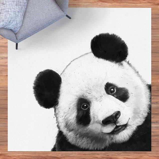 Balkonkleden Illustration Panda Black and White Drawing