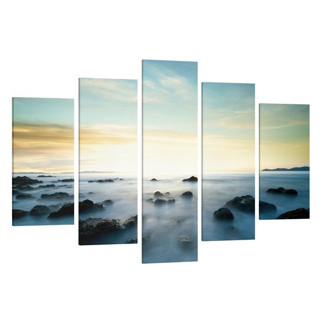 Canvas schilderijen - 5-delig Sunset Over The Ocean