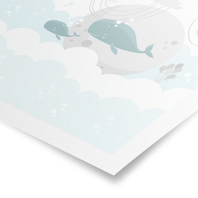 Posters Clouds With Whale And Castle