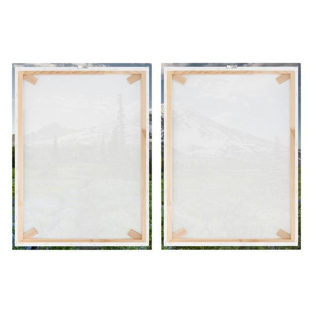 Canvas schilderijen - 2-delig  Mountain View Meadow Path