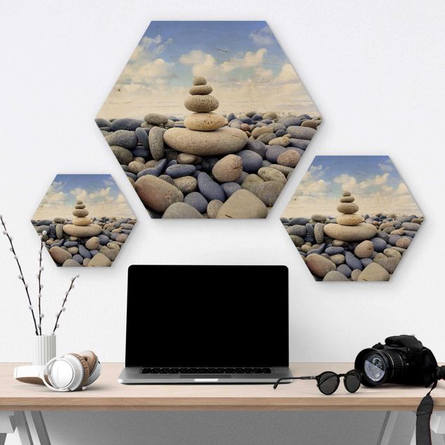 Hexagons houten schilderijen Garden Eden