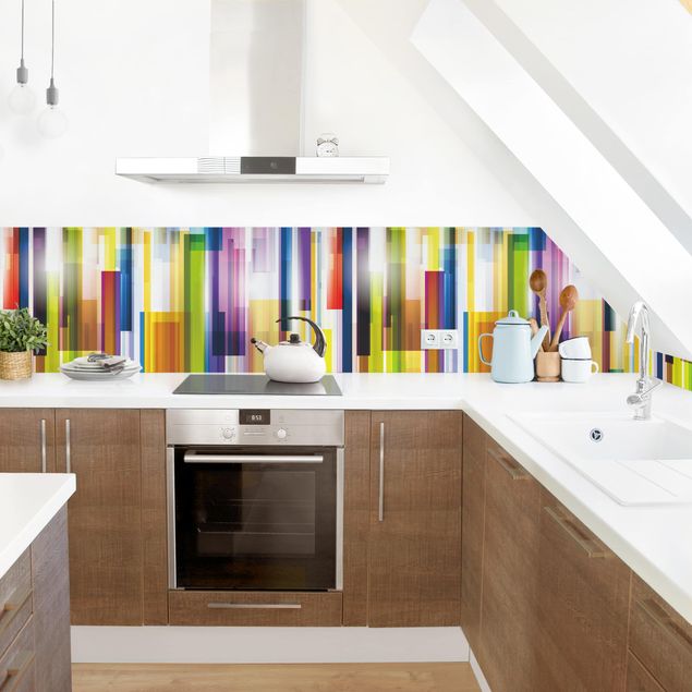 Achterwand voor keuken Rainbow Cubes II
