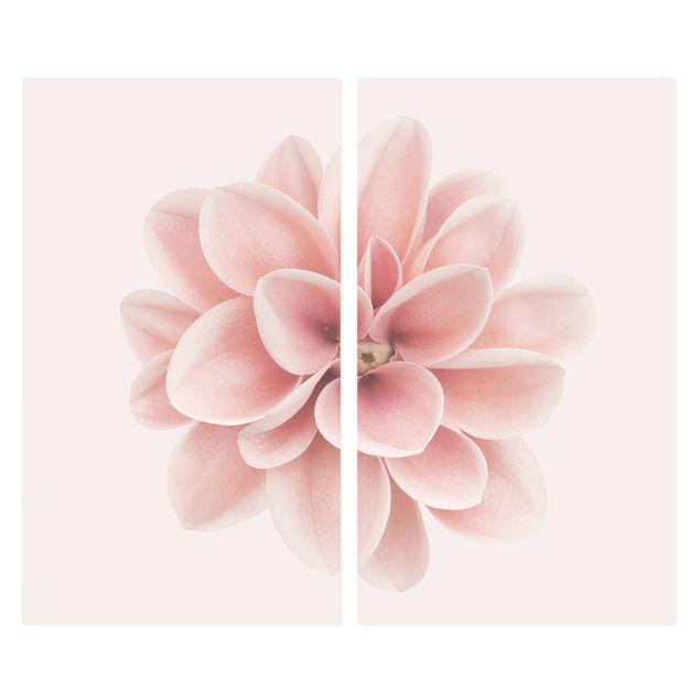Kookplaat afdekplaten Dahlia Pink Pastel Flower Centered