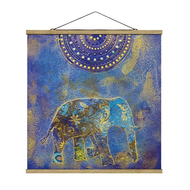 Stoffen schilderij met posterlijst Elephant In Marrakech