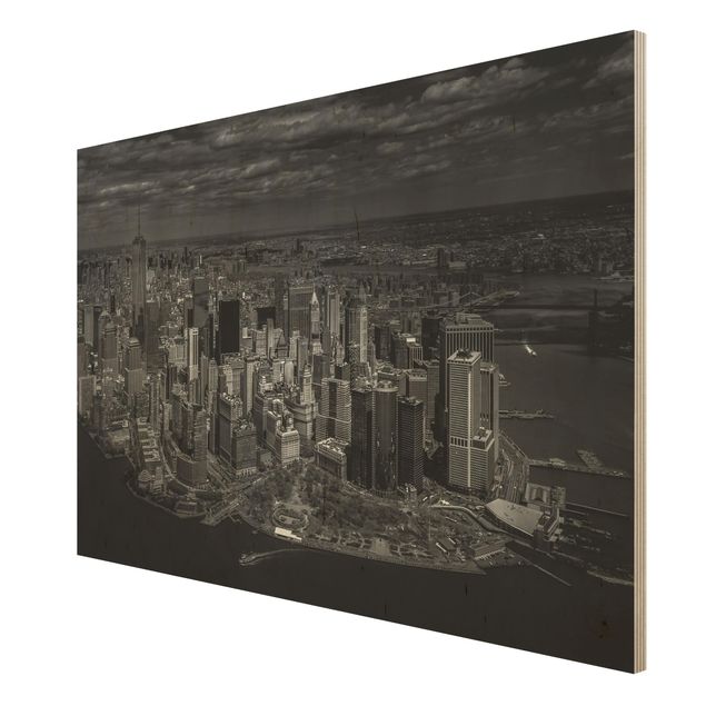 Houten schilderijen New York - Manhattan From The Air
