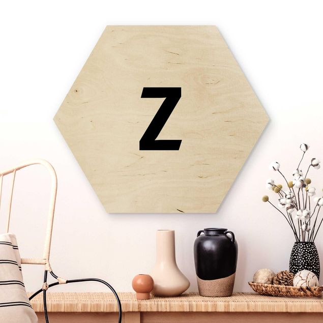 Hexagons houten schilderijen Letter Z White
