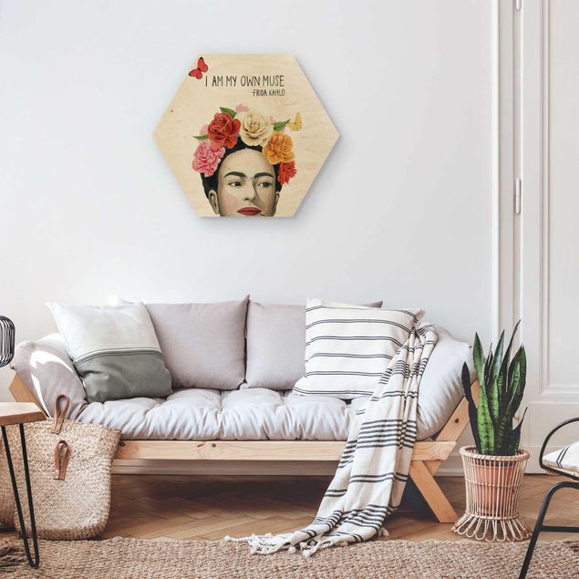 Hexagons houten schilderijen Frida's Thoughts - Muse