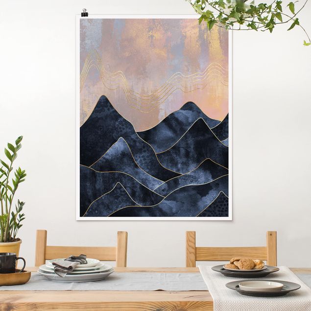 Posters Golden Dawn Over Mountains