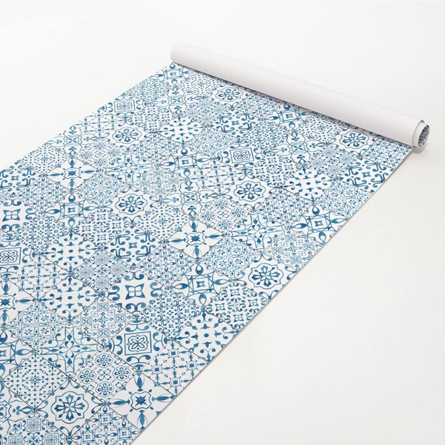 Plakfolien Patterned Tiles Blue White