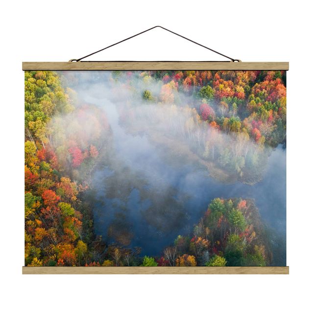 Stoffen schilderij met posterlijst Aerial View - Autumn Symphony