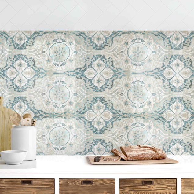Achterwand voor keuken patroon Wood Panels Persian Vintage V