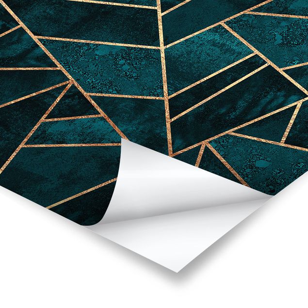 Posters Dark Turquoise With Gold