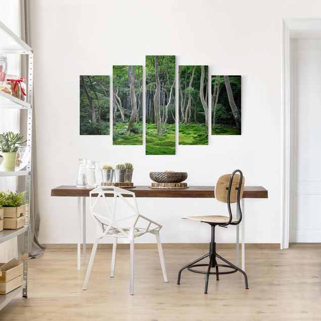 Canvas schilderijen - 5-delig Japanese Forest