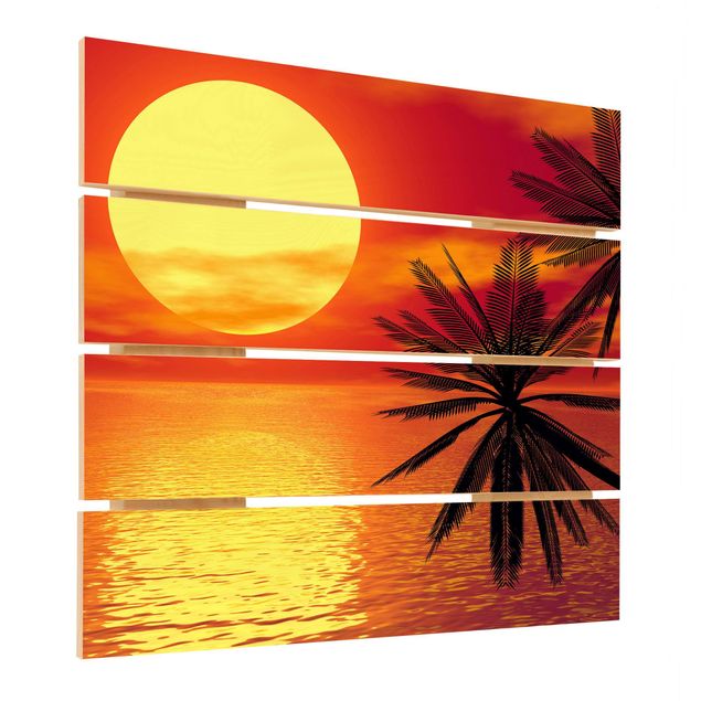 Houten schilderijen op plank Caribbean sunset