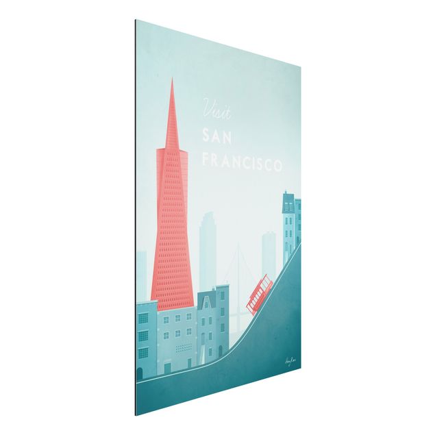 Aluminium Dibond schilderijen Travel Poster - San Francisco