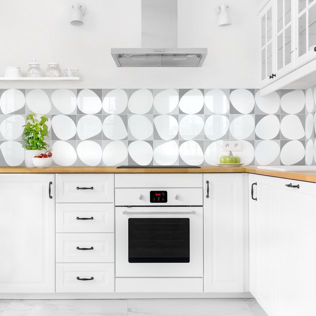 Achterwand voor keuken tegelmotief Oval Tiles - Grey