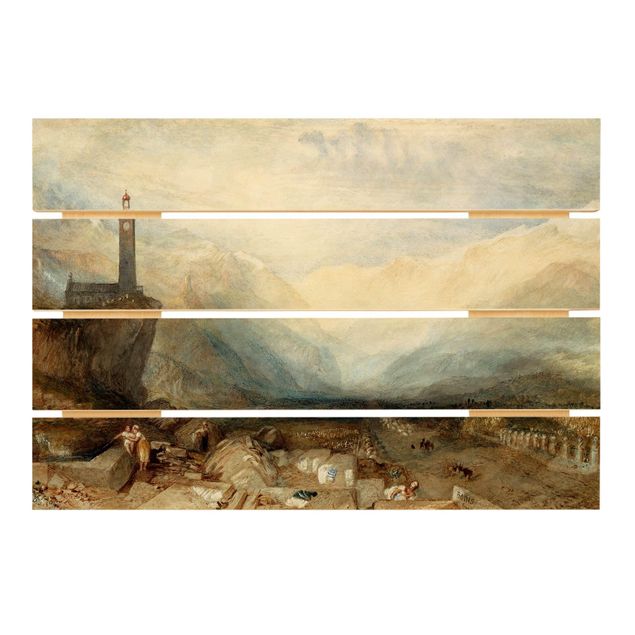 Houten schilderijen op plank William Turner - The Splugen Pass