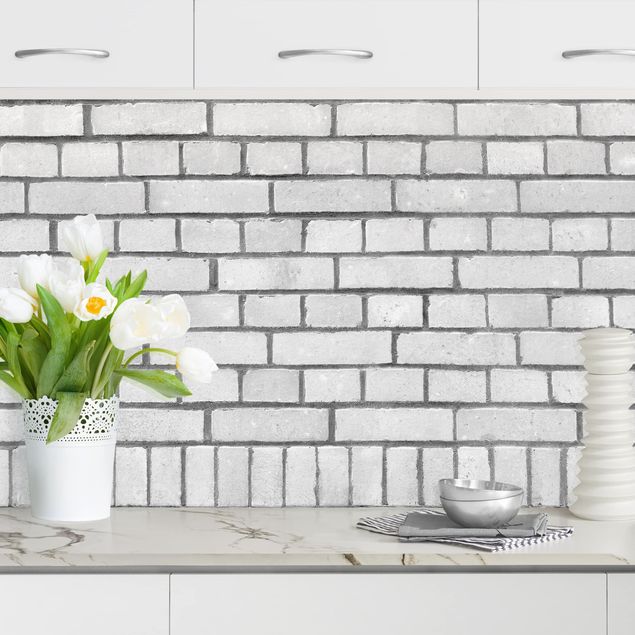 Achterwand voor keuken patroon Brick Wall White