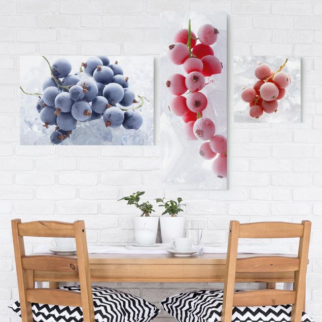 Canvas schilderijen - 3-delig Frozen Berries