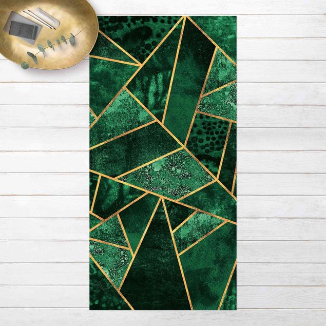 balkon tapijt Dark Emerald With Gold