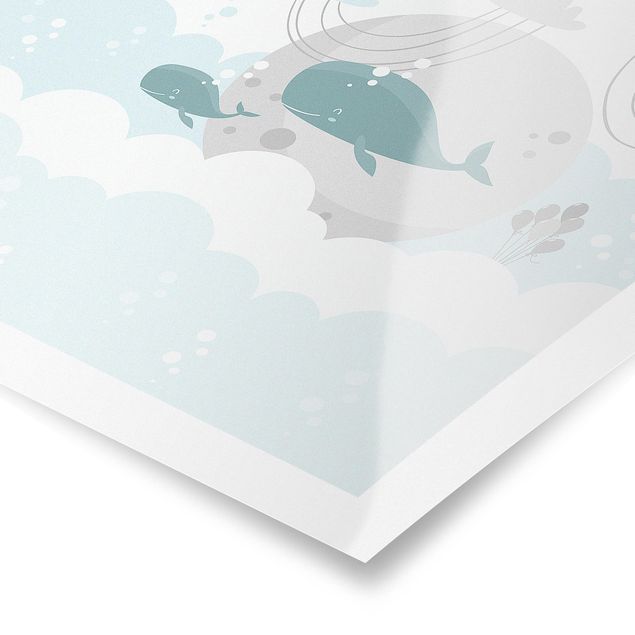 Posters Clouds With Whale And Castle