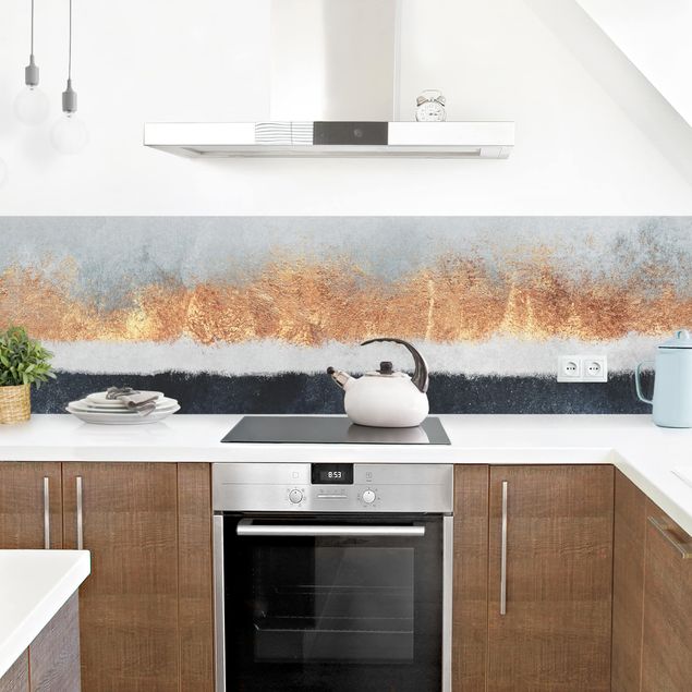 Achterwand in keuken Golden Horizon Watercolour